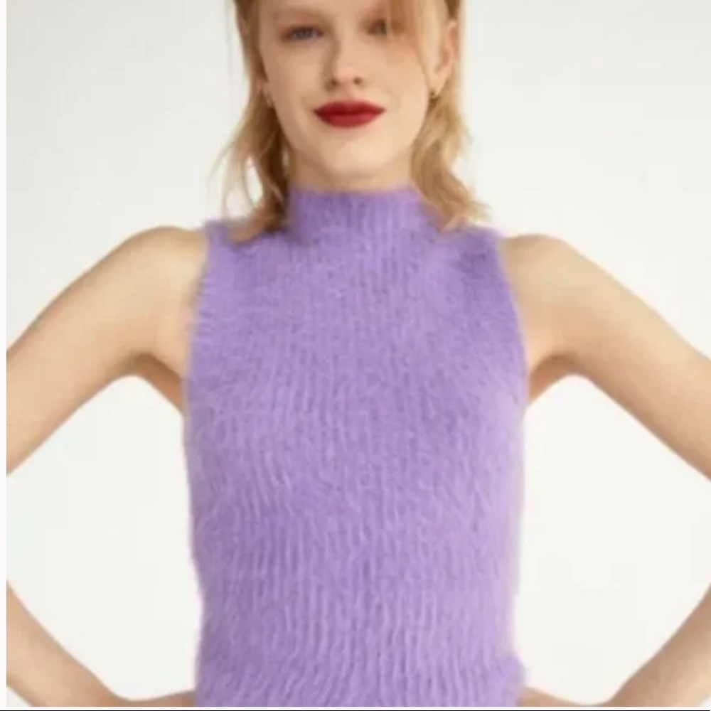 Zara Purple Fuzzy Tank Top